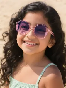 Kids High-Quality Small Frame Sparkle Irregular Round Sunglasses Accessories, Lightweight Durable UV Protection, Casual Summer Daily Wear & Holiday Gift