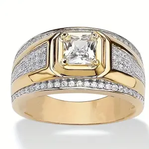 2.5ct With Rhinestones On Gold Plated Business Class Professional  Ring ,Size 12