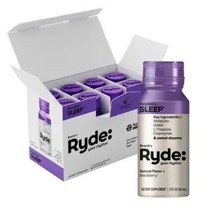 Ryde: SLEEP Shot – Blackberry Flavor | 2oz Sleep Shot with Melatonin, GABA, L-Theanine & Chamomile | Sugar-Free, Zero Calories| 8-Pack