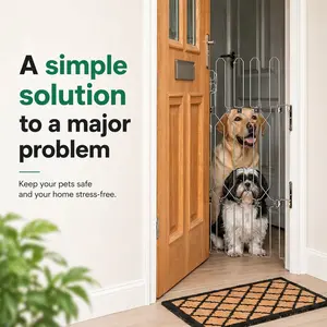 Extra Tall Metal Retractable Dog Gate, Adjustable Pet Safety Barrier for Doorways, Stairs & Hallways, Heavy Duty Foldable Steel Fence