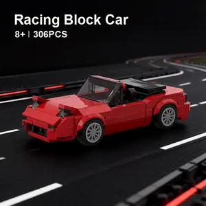 Small Particle Racing Car Model Building Block Sets, Educational DIY Puzzle Assembly Model Car Kit for Children