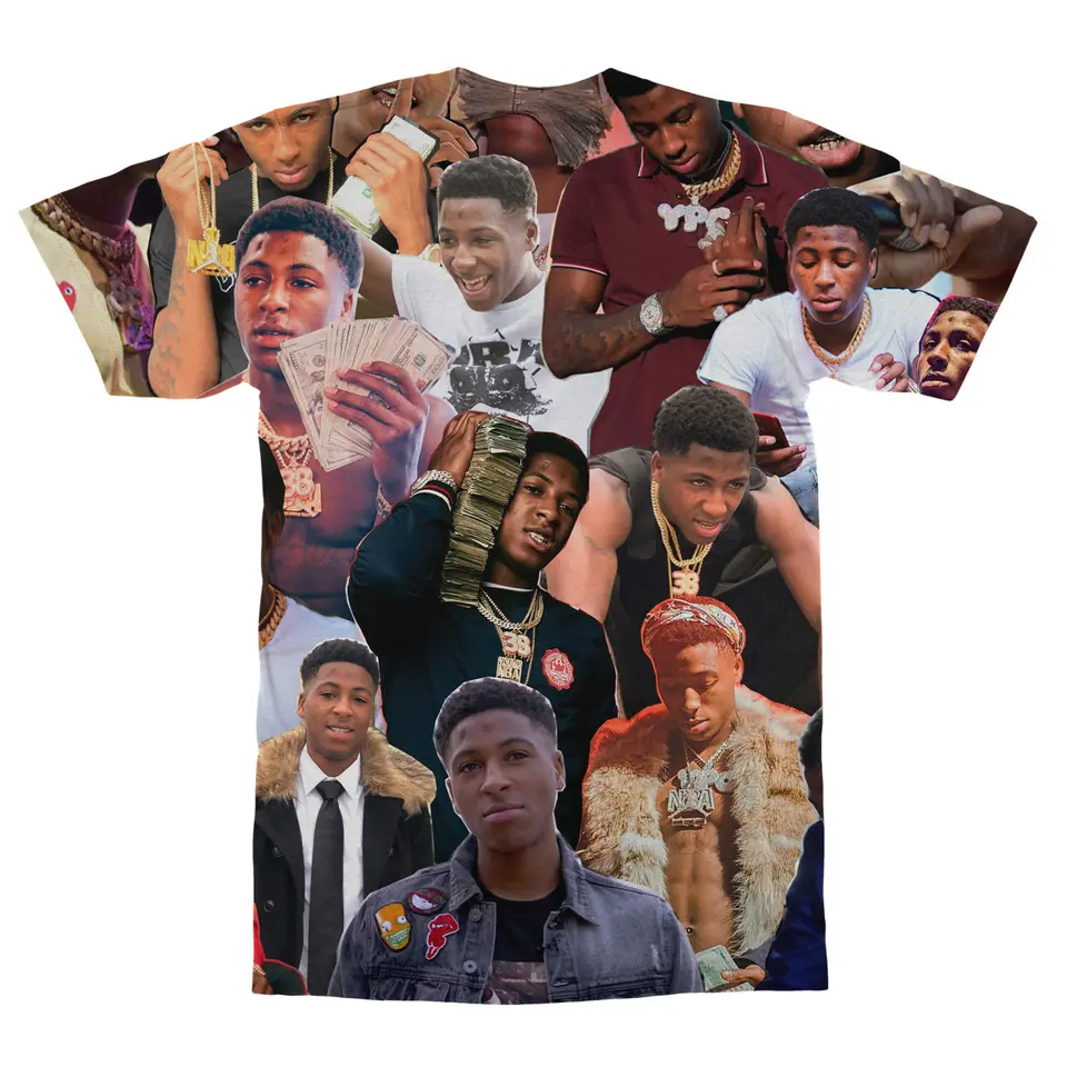 YoungBoy Never Broke Again 3D Collage Face T-Shirt AOP