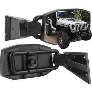 SUNPIE Mirrors Doors off Side Mirror Compatible with Jeep Wrangler JK JKU 2007-2018 2 Doors and 4 Doors, Shockproof Adjustable Wrangler JK Side Mirrors No Vibrate & Wobble, No Fit Doors on Car Accessories Truck