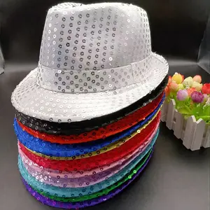 Adult Kids Sequined Jazz Hat, Stage Performance Dance Hat, Party Ktv Festival Cosplay Costume Hat, Multiple Colors Available