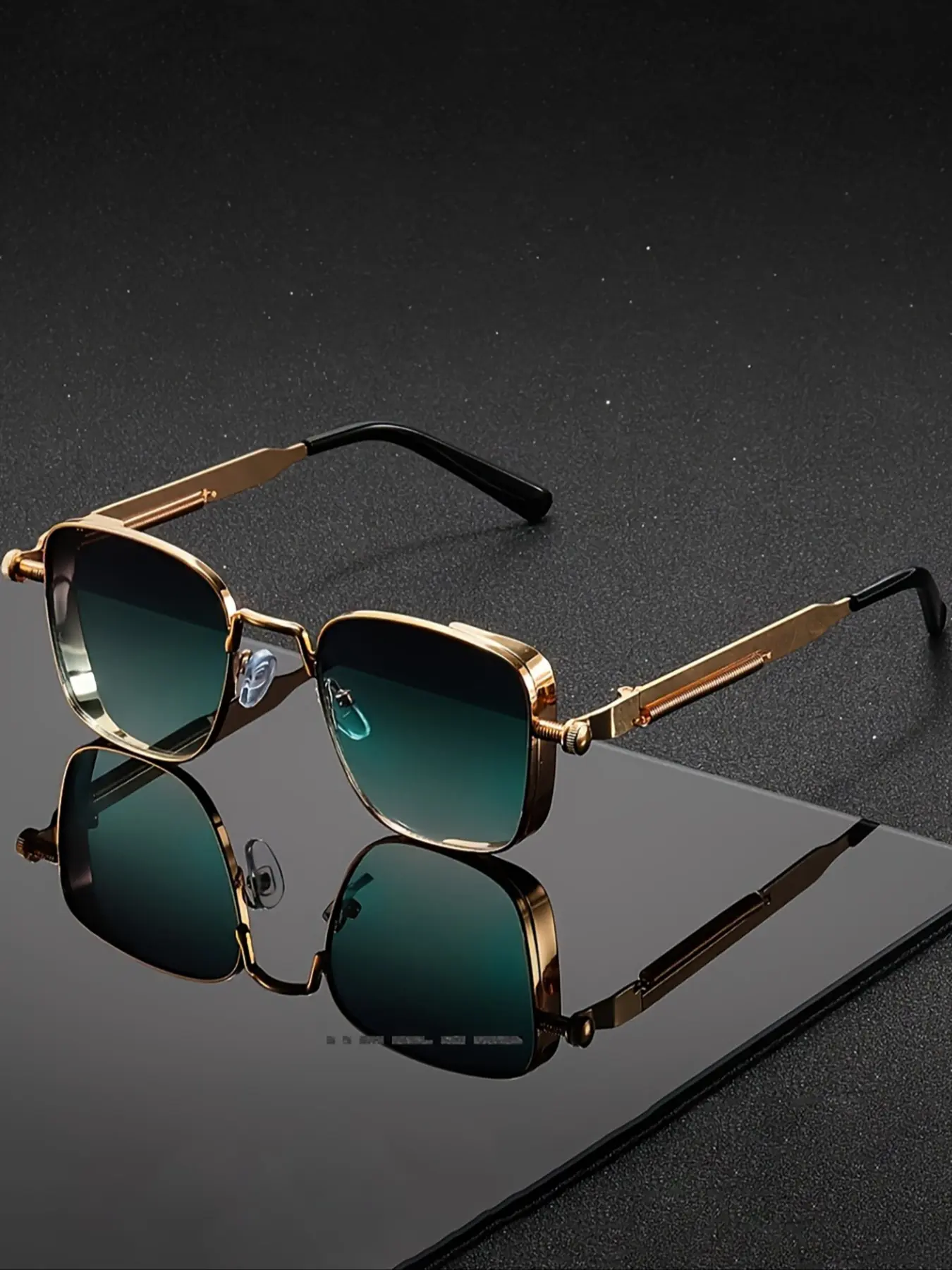 Men's Vintage Steam Punk Square Metal Frame Glasses, Square Framed Sunglasses, Trendy Square Sunglasses, Steampunk Eyewear, Silver Color Fashion Eyewear for Activities Parties Holidays