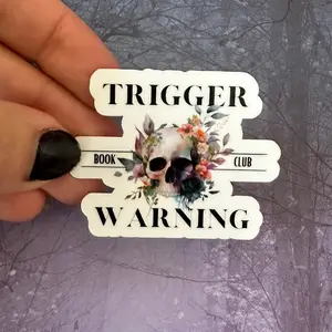Trigger warning book club sticker