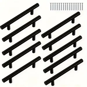 Luxury Drawer Pulls Set, Minimalist Design Stainless Steel Cabinet Handles, Thickened Design, Easy Installation, Replacement Available, 10 Pieces