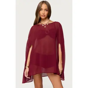 Edikted Women's Mckenzie Sheer Chiffon Poncho