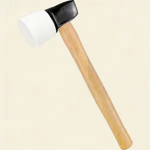 Replaceable Head Rubber Flooring Mallet Non-Marring Wood Handle Durable Tool 1 Extra Replacement Head Included for Installation and Repair