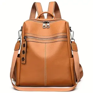 【Local Delivery】Maxoner Genuine Leather Backpack Purse for Women Fashion Convertible Shoulder Handbag Travel Bag Satchel Rucksack Ladies Bag Durable Soft Adjustable