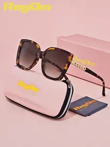 Reydix Unisex Cat Eye Sunglasses, Fashionable Large Frame, Uv400 Protection, Casual Style, All Seasons, PC Material, Plain Pattern