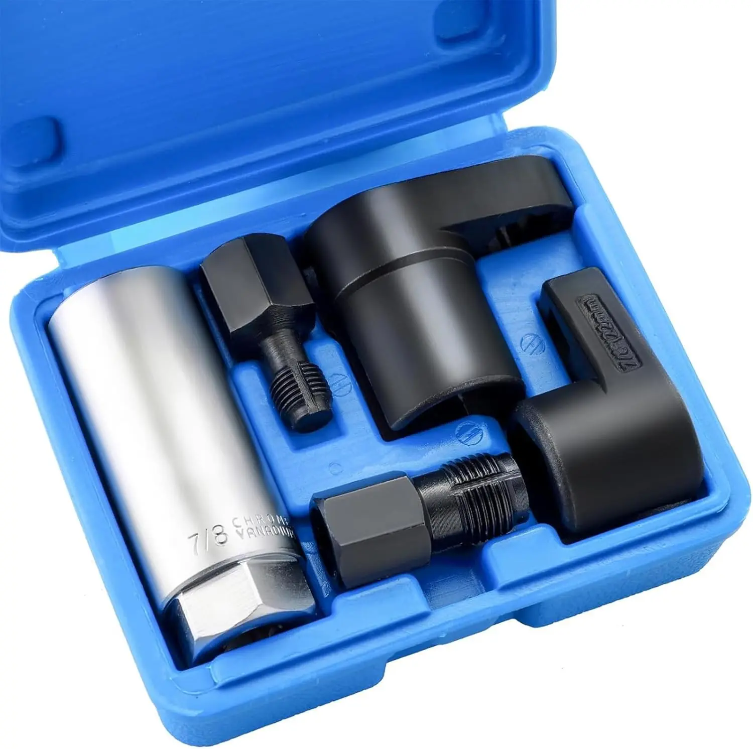 5PCS O2 Oxygen Sensor Socket | O2 Sensor Socket Offset Wrench Remover Tool and Thread Chaser Set for Removing/Installing Oxygen Sensors Hex Vacuum Switches