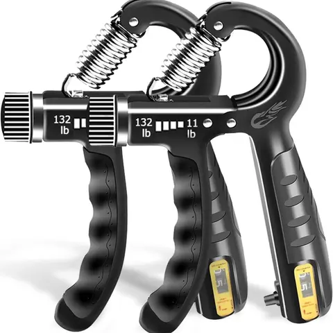 Grip Strength Trainer Plastic 2 Pack 11-132 lbs Hand Squeezer with Adjustable Resistance for Muscle Building and Injury Recovery