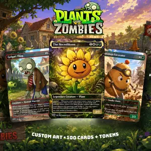 Plants vs Zombies Anime MTG Proxy Deck | 100 Card EDH Commander Set + Tokens | Viral Gift for Gamers & Boyfriend