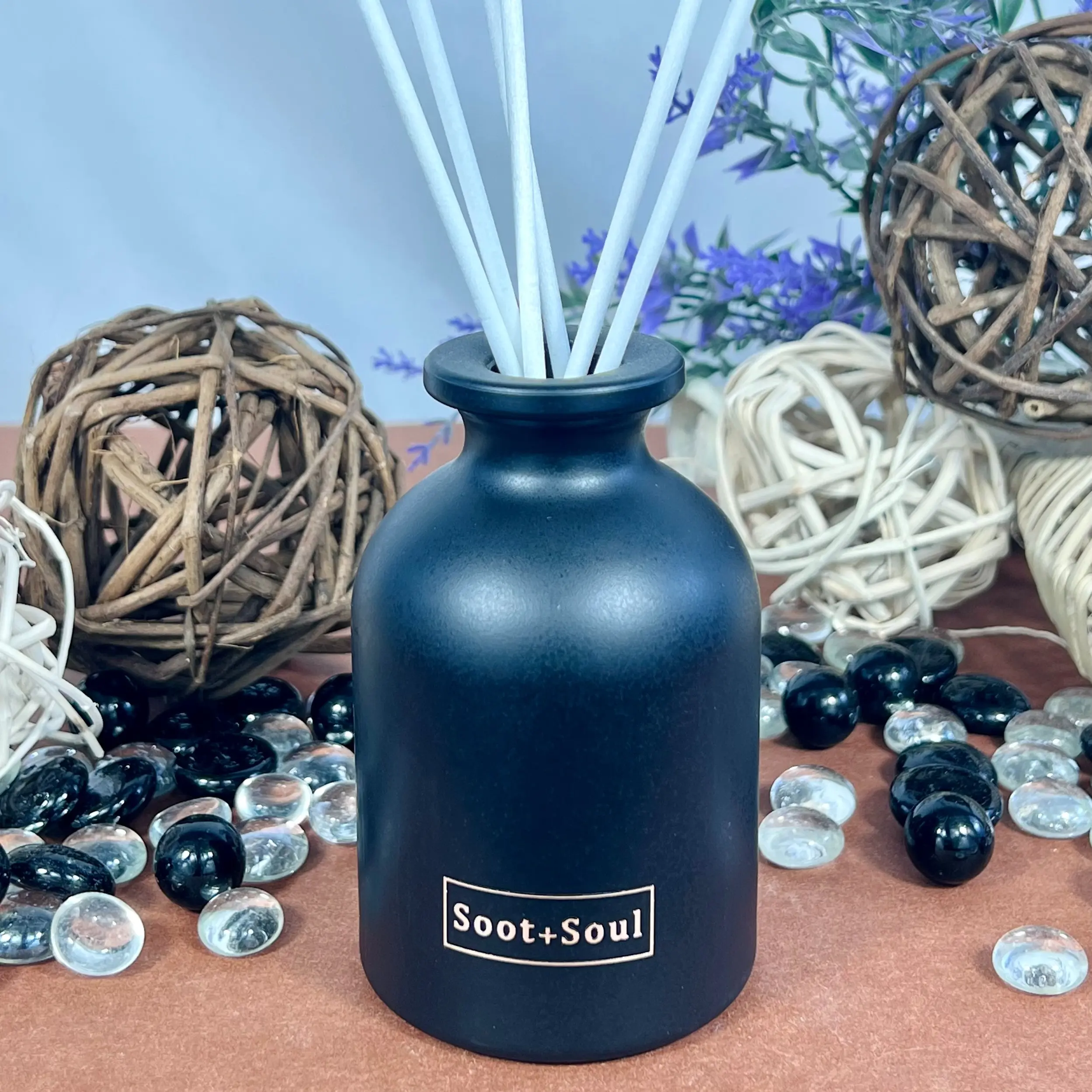 4oz. Premium Reed Diffuser In Black Glass Bottle , Home Fragrance , Flame Free Candle , Reed Diffuser Set , Aromatherapy , Air Freshener , Gift For Friend , Long Lasting
