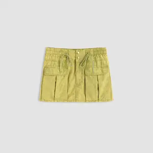 Cider [size 4-8] Denim Drawstring Pocket Mini Skirt