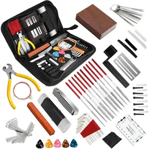 72 count Guitar Tool Kit,Professional Guitar Repairing Maintenance Tool Kit with Guitar Strings Picks Bridge Pins Gauge Guitar Accessories Gifts for Acoustic Guitar Electric guitar Ukulele Bass Banjo