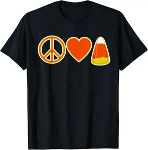 Peace Love Candy Corn Halloween T-Shirt - Feliciabr Shop 89B07WZJ4VR9