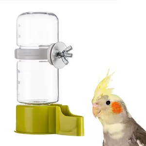 Pet Bird Automatic Water Feeder 4.73 Fl Oz Bird Cage Suspended Water Dispenser for Parakeet Budgie Lovebirds Canary Cockatiel (Green)