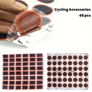 48pcs Bicycle Tire Repair Patch Kit - Rubber Puncture Patches for Inner Tubes, Bike Tube Repair Tools, Cycling Accessories, Bicycle Tire Repair Kit