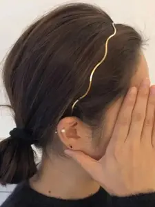 Temperament Wave Design Metal Headband, Fashionable Hair Accessories for Women & Girls, Minimalist Headwear Suitable for Hair, Fashion Hair Accessories for Party, Daily Clothing Decor, Versatile Headwear, Body Wave Headband