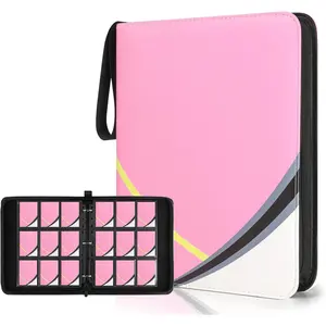 9 Pocket Card Binder for Pokemon Card, 720 Pockets Card Binder Holder with 40 Removable Sleeves, 3-Ring Zip Design Trading Card Albums for MTG/TCG/Sport Collectible Gifts for Boys and Girls (Pink)