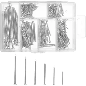 Hardware Nails Assortment Kit Wall Nails 4 Sizes Small Nails for Hanging Pictures Picture Hanging Nails Finishing Nails  Nails Assorted Nails  Assortment Kit for HOM DIY 280 count