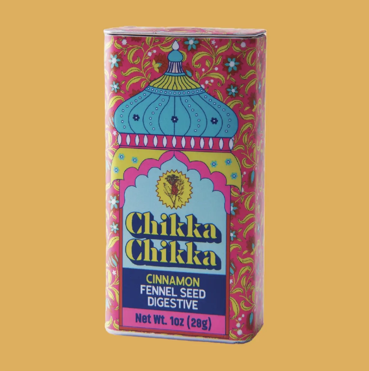 Chikka Chikka Cinnamon Powder, 1oz Gluten-Free Nut-Free Healthy Spice, Rich Flavor, No Added Sugar, Re-Used Digestive Tin Packaging, All-Ages Suitable for Chewing After Meal