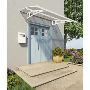 212 MAIN Palram-Canopia 7x5 ft. Bordeaux 2230 Outdoor Awning Kit, White & Mist, Aluminum Frame Canopy, UV Block Awning, DIY Setup, Solid Panels