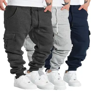 3pcs Men's Heavy-Duty Winter Pants - Loose-Fit Cargo Trousers with Multi-Pocket Design, Zippered Pockets & Cuffed Ankles  Machine-Washable Casual & Wear | Fall/Winter Seasonal Trousers, Mens Clothes,Mens Sweat Pants, Warm Pants