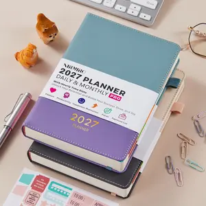 2027 Daily Planner, Jan 2027 - Dec 2027 Planner Calendar with Hourly Schedules, 12 Monthly Tabs, 4 Planning Stickers, A5 Agenda Book, Hardcover Monthly Planner for School Office Home, 5.5" X 8.3"
