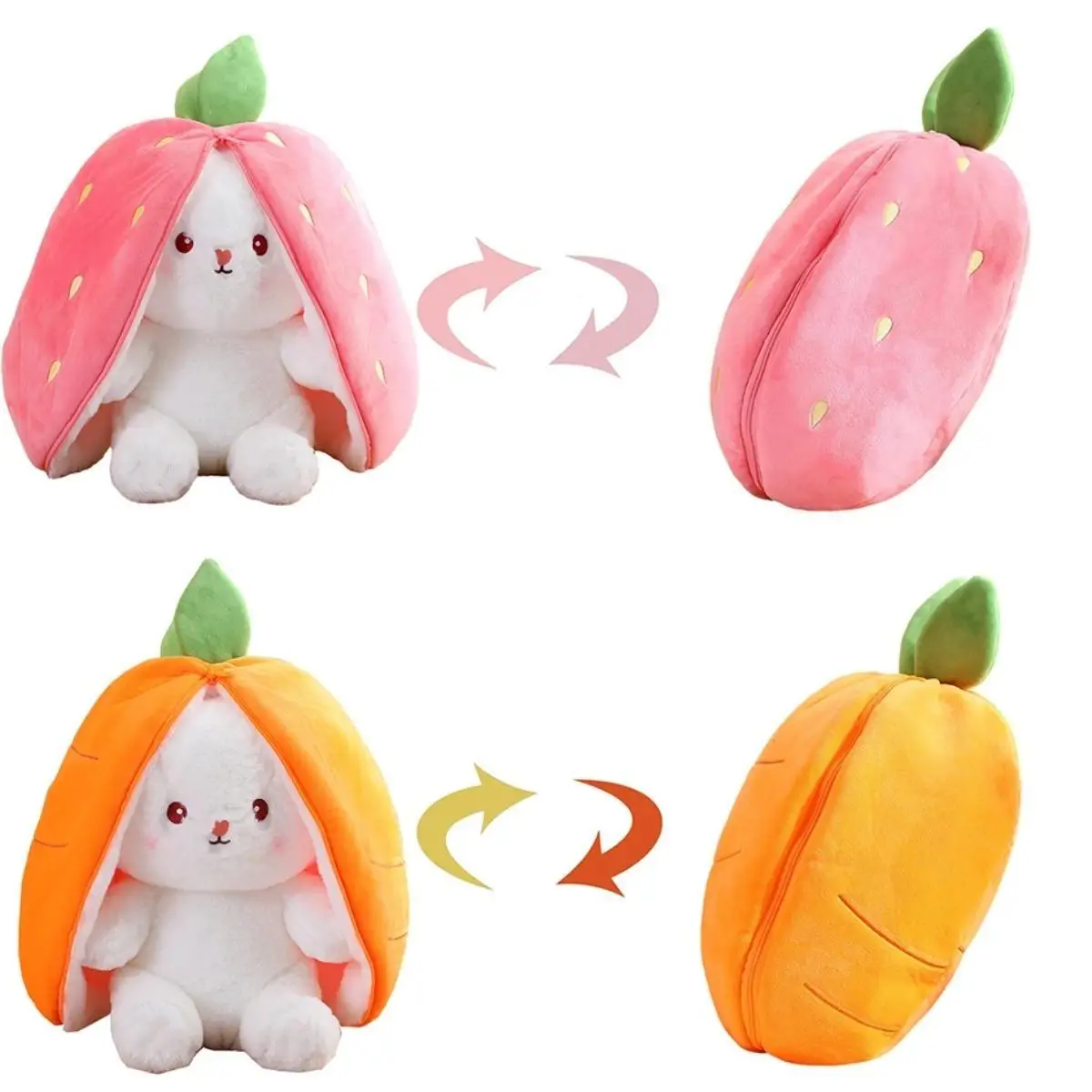 18cm/7.08in Bunny Plush Toy Cosplay Strawberry Carrot Rabbit Pillow Bunny Carrot Strawberry Toy Valentine's Day Gifts Easter Gifts