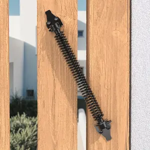 Heavy-Duty Steel Self-Closing Door Spring Set with Adjustable Tools Black, Rust-Resistant Springs for Wooden Doors, Vinyl Fences & Metal Gates Automatic Closure for Secure, Hassle-Free Operation