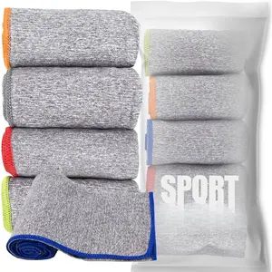 Microfiber Quick Dry Gym Towel, Silver ION Odor-Free Absorbent Fiber, Fast Drying, Men & Women Workout Gear for Body Sweat, Working Out, Towels (Grey, 5Pack - 16 * 27Inch)