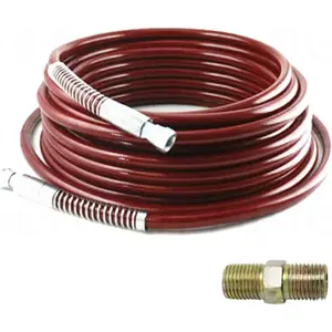 50ft x 1/4inch Airless Paint Sprayer Hose High Pressure Universal Paint Sprayer Flexible Fiber Tube 3300 PSI Working Pressure, Burst Pressure Up to 8500 PSI,15 meter (50 ft, Red)