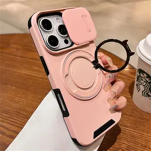 Luxury Sliding Camera Magnetic Case for iPhone 16 15 14 Plus 13 12 11 Pro Max Plus Shockproof and Drop-resistant Phone Holder Cover Protection Protective