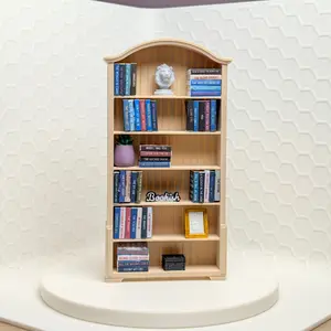 Faux Wood Mini Bookshelf - 1:12 scale for small minibooks, book nook, bookshelf decor, TBR, shelf trophies, fancy formal shelf