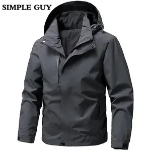 Men’s Outdoor Windbreaker Jacket, Spring/Autumn Lightweight Waterproof Hooded Mountaineering Top