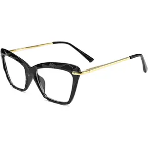 FEISEDY Crystal Cat Eye Glasses Frame Blue Light Blocking Computer Eyewear B2500