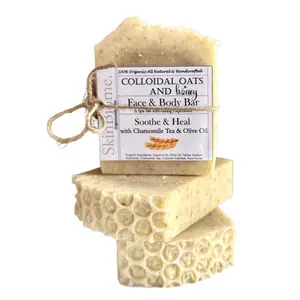 SkinBiome Colloidal Oats & Honey Tallow Soap Bar – All Natural Grass Fed Tallow Soap – Moisturizing Face & Body Wash Great for Eczema, Dry, Itchy, Sensitive Skin