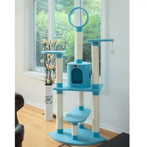 212 MAIN 69-Inch Large Size Real Pine Cat Tree, Premium Real Wood Construction Multi-Level Cat Furniture with 5-Level Perching Spots, Condo, Pet Scratching Post and Weight Support, Multi-Levels