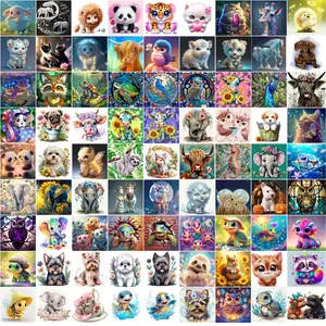 4pcs/8pcs Diamond Painting Animal Patterns 20x20cm, DIY 5D Full Drill Art Kit for Wall Decor, Beginner Friendly Gift Set  Random style, Diamond Painting Kits