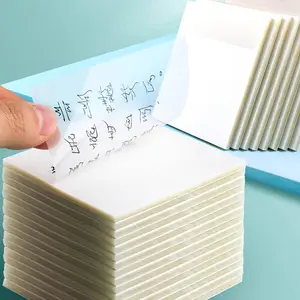 50 Sheets of Waterproof Transparent Self-Adhesive Sticky Notes - Durable, Removable, and Reusable for School, Office, and Home Organization - Perfect for Note-Taking, Reminders, and Task Management Office Supplies