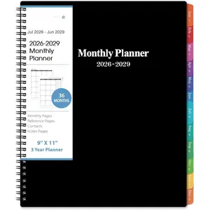 2026-2029 Monthly Planner/Calendar - July 2026 - June 2029, 3 Year Monthly Planner 2026-2029, 9'' x 11'', Calendar Planner with Colorful Tabs,  Pocket, Holidays, Notes Pages