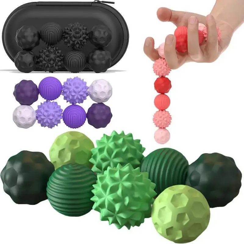 Soft Squishy Silicone Magnetic Fidget Ball Set, 8pcs Stress Relief Toys with Elastic Texture & Assorted Colors, Sensory Bundle for Teens & Adults