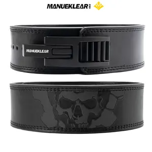 M MANUEKLEAR 10mm Leather Lever Gym Belt for Weightlifting, Heavy Duty Support for Men & Women with Quick-Lock Buckle for Powerlifting & Deadlifts, Weight Training Gear