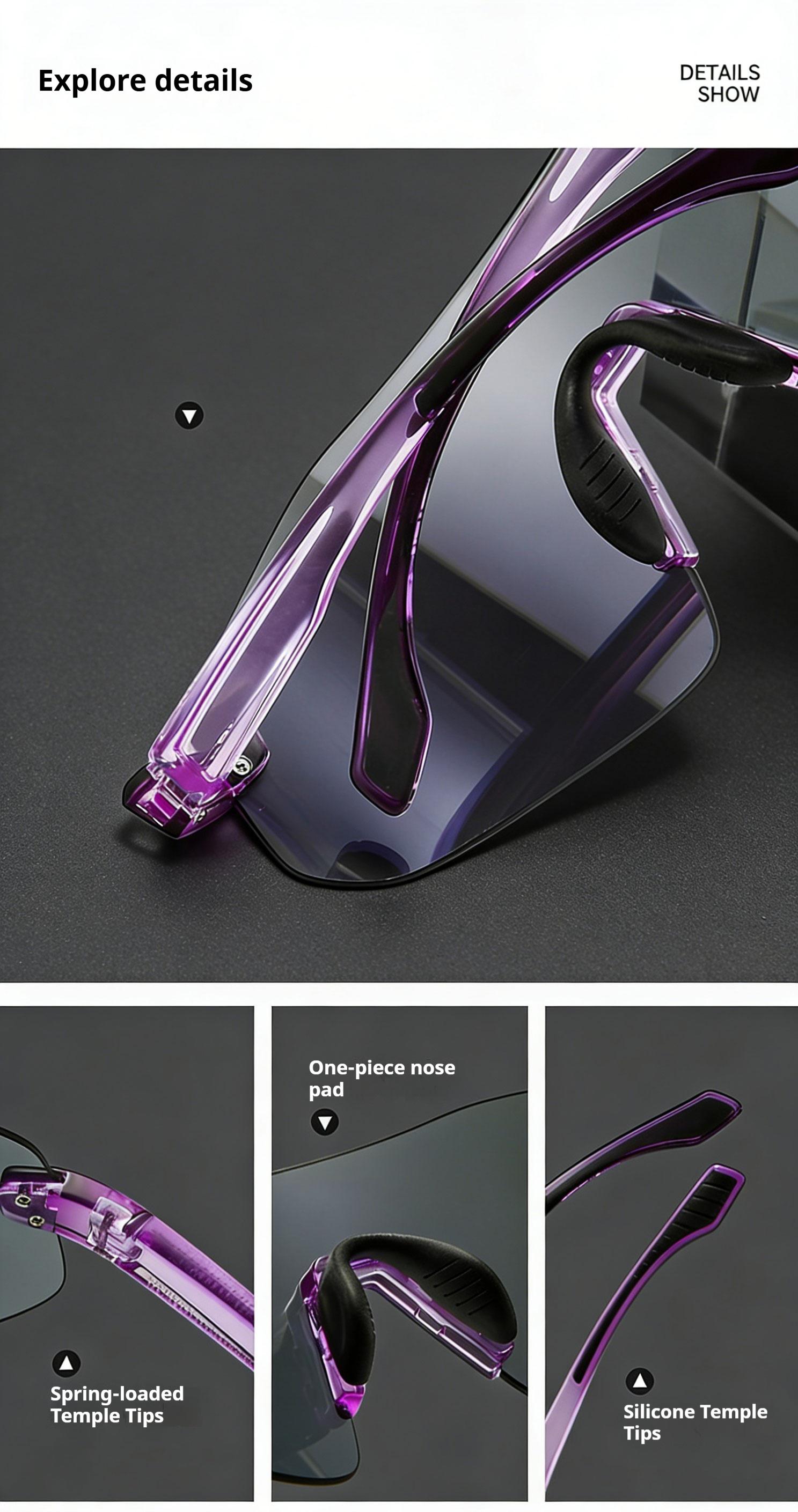 UV Protection Cycling Sunglasses for Men Women, 27g Ultra-Lightweight TAC Polarized Lens Oversized Sports Shades with TR Frame, Anti Glare for Running, Driving, Fishing, Golf, Baseball and Biking