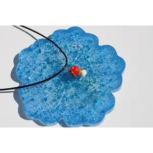 Mushroom Necklace - Wire Wrapped Pendant - Red