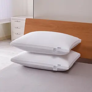 Bed Pillows for Sleeping 2 Pack, with Plush Fiber Fill for Side Back Sleepers, Luxury Hotel Quality, Soft and Supportive, King(Pack of 2), White 2 Count