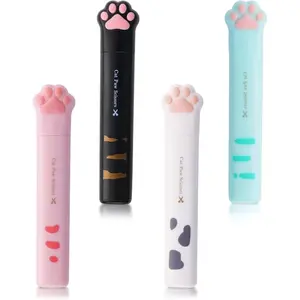 Cute Cat Paw Design Mini Scissors, 1 Count Portable Mini Scissors, DIY Handmade Scissors, Office Cutting Supplies for Home School Dormitory, Cat Paw Mini Scissors, Stainless Steel, for Crafts Office Use, Portable, Mini Scissors, School, Protective Case